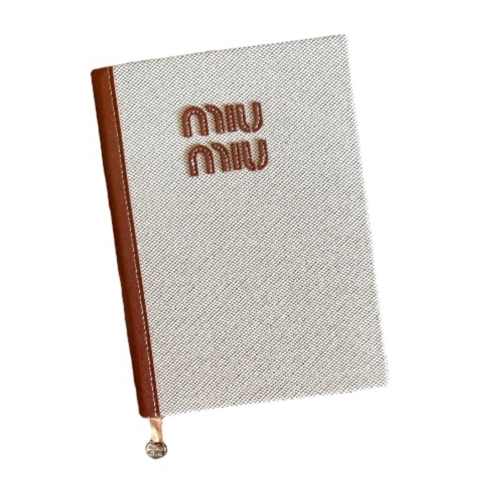 MIU MIU Textured Brown and White Journal Notebook